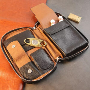 Luxury Leather Bag For Cigars and Accessories